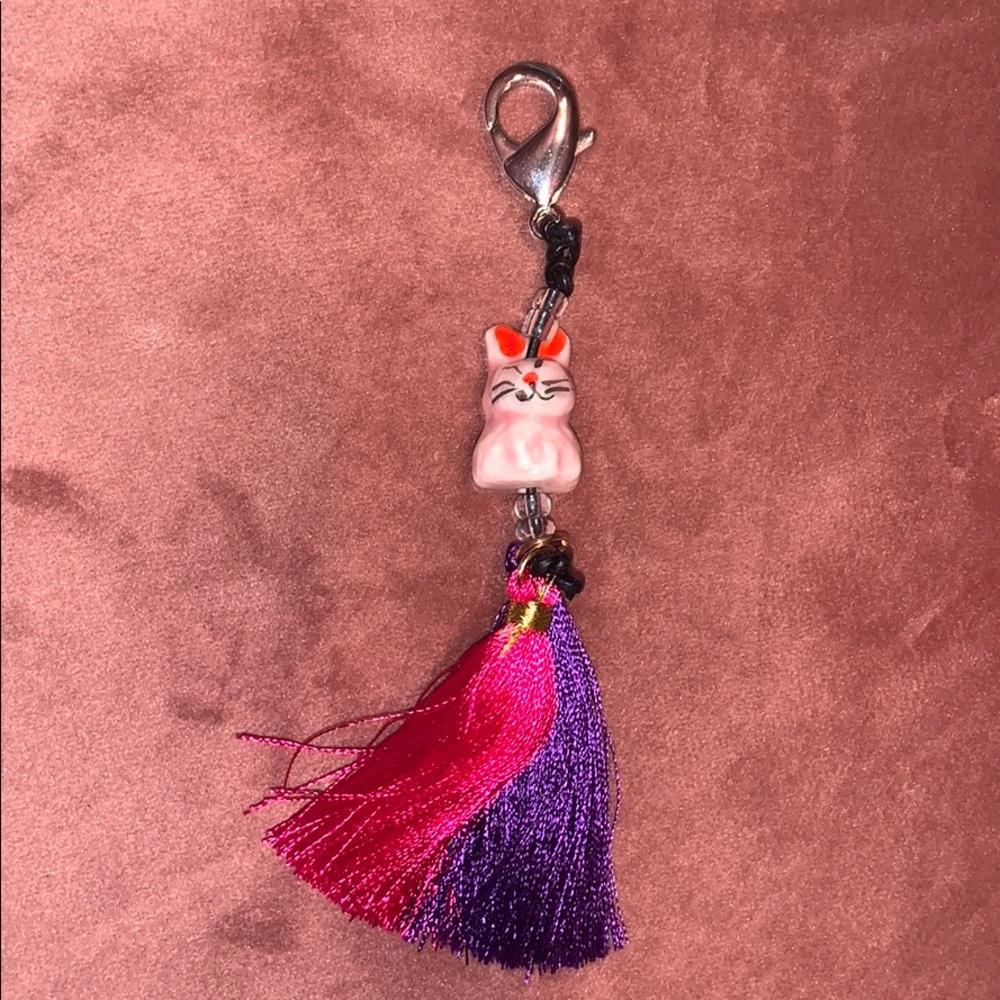 Handmade bunny charm keychain